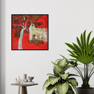 In-situ view of Bhaskar Rao's 'Treescape' painting in a room