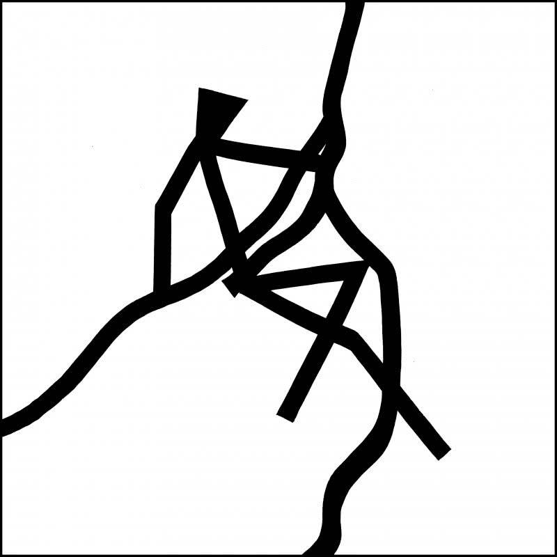 Figurative ink drawing titled 'Trekker', 12x12 inches, by artist Ashok Hinge on board