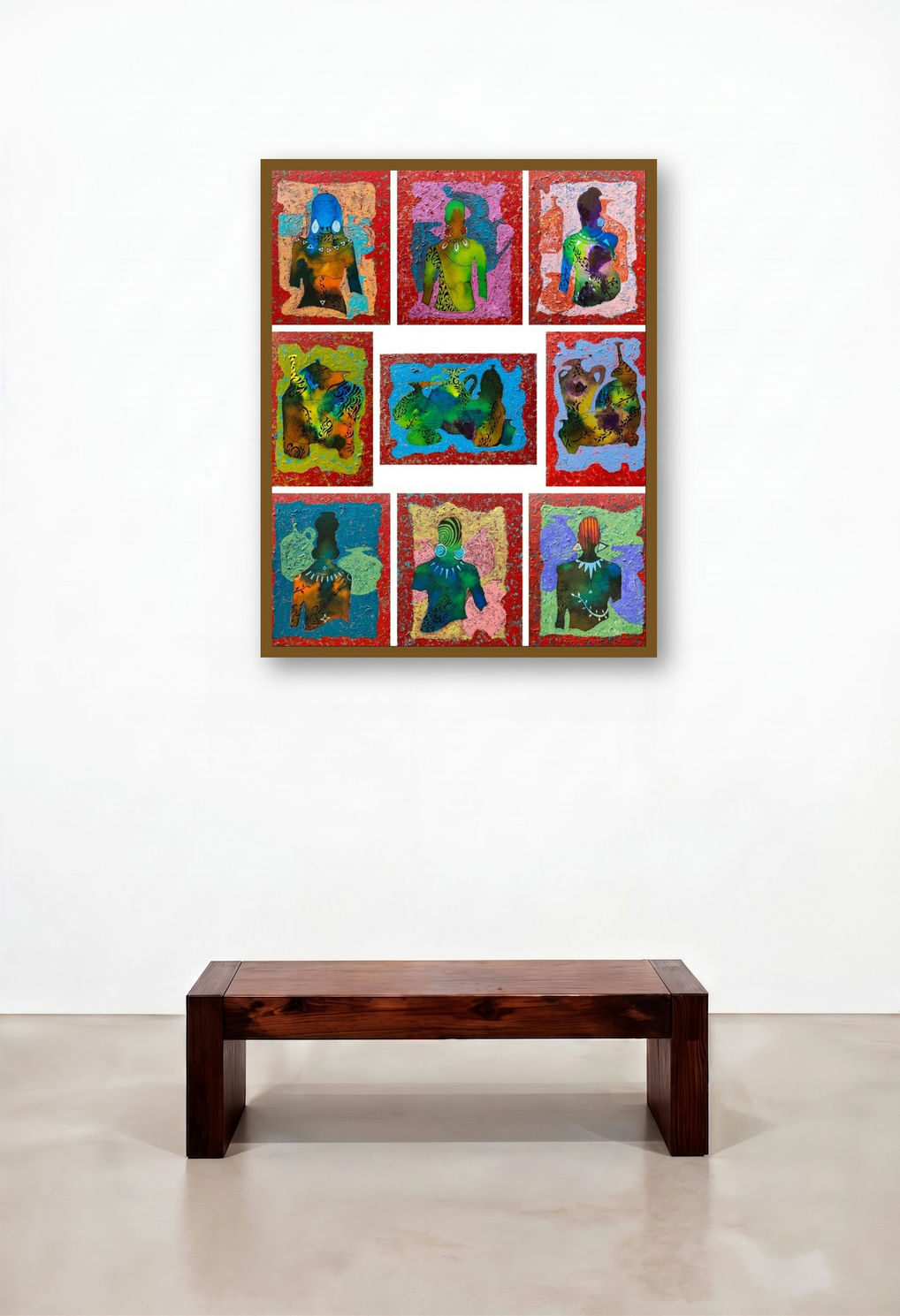 Tribal 1 (Echoes of Tradition) by artist Mandar Khadtar displayed in a Luxury Study
