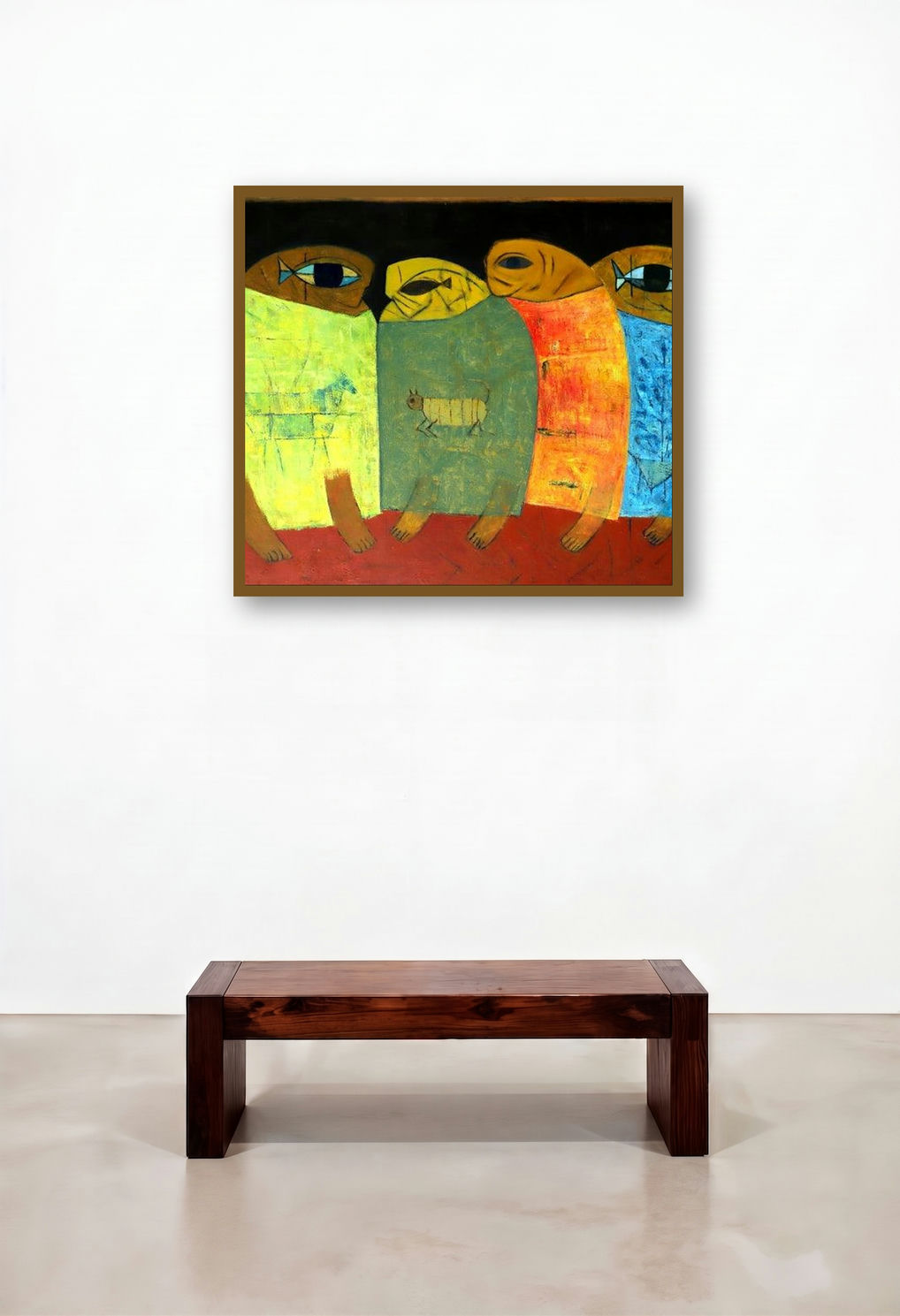 Tribal Family by artist Umesh Bhoi displayed in a Contemporary Luxury Family Room