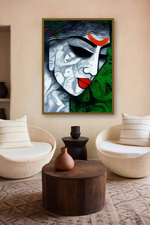 Tribal Girl Ii (The Inner World) by artist Mukesh Salvi displayed in a Luxury gallery