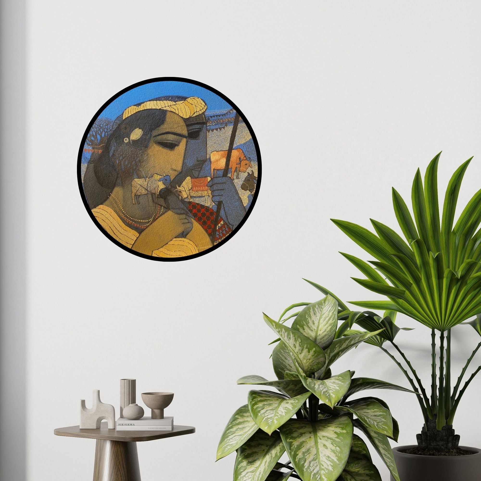 In-situ view of Siddharth Shingade's 'Tribal Series 1' painting in a room