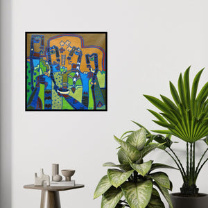 In-situ view of Anup Shrivastav's 'Tribal Women 4' painting in a room