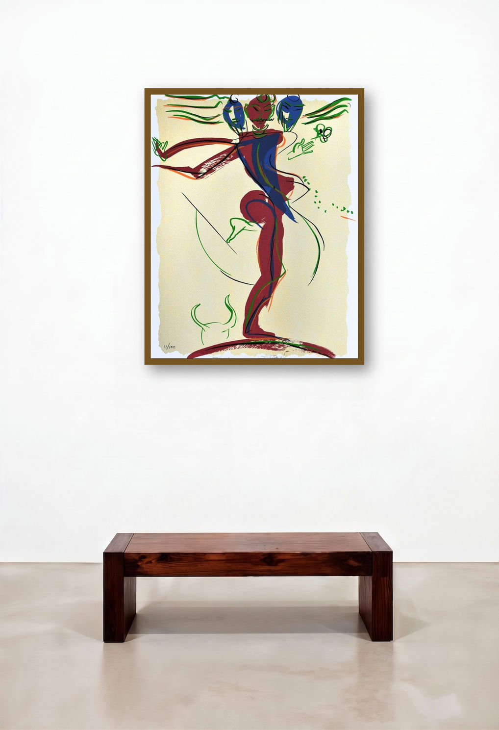 Trilokeshaya (The Eternal Dance) by artist Jatin Das displayed in a Urban Loft Home Office