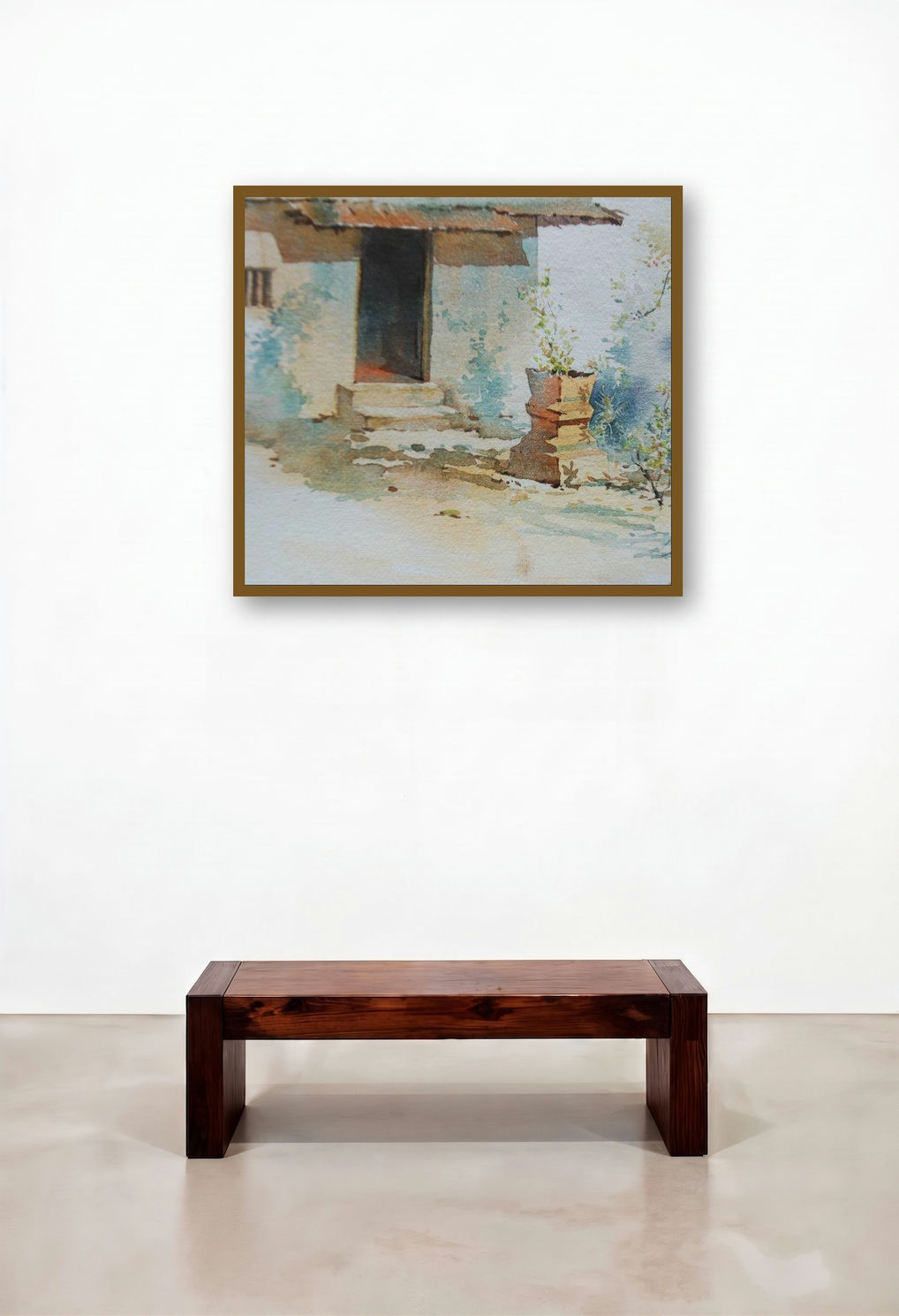 Tulsi (Village Dwelling) by artist Swapnil Mhapankar displayed in a Art Deco Dining Room