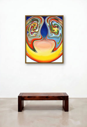 Ugra Samvad (Soul Resonance) by artist Atul Padia displayed in a Modern Hallway