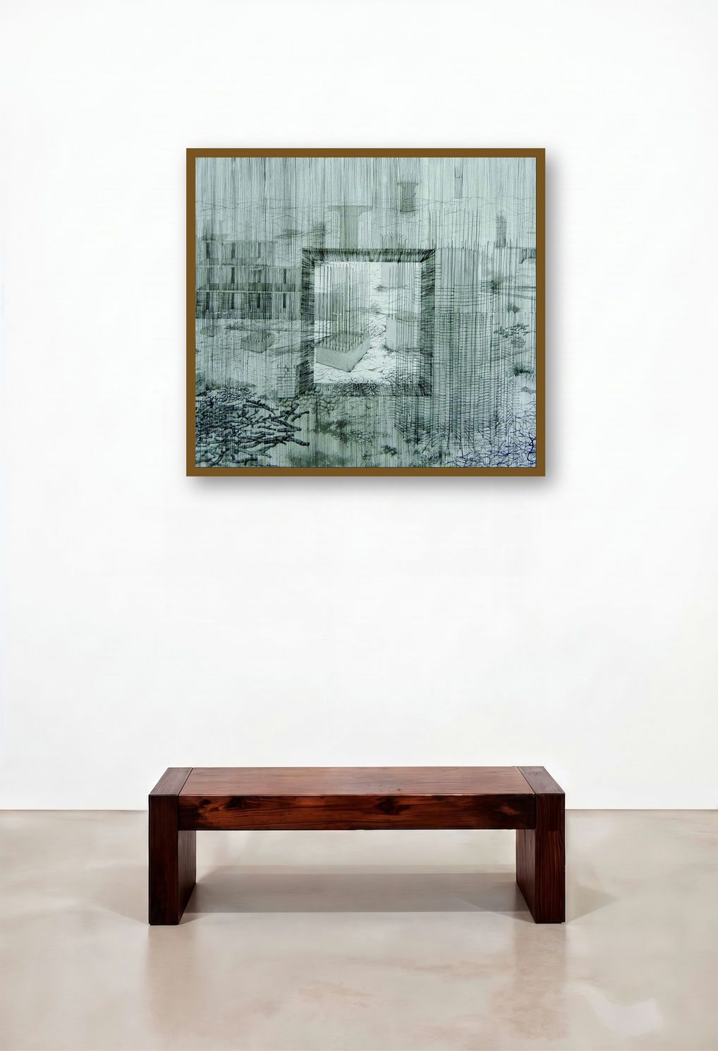 Under (Architectural Threshold) by artist Pratap Manna displayed in a Scandinavian Hotel Suite