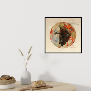 Preview of 'Under Surveillance 1 (Watching Over)' Painting by Amalesh Das shown on a wall in a furnished room.