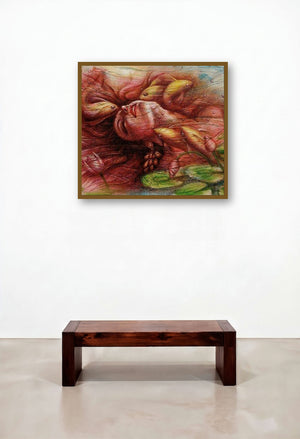 Under Water (Submerged in Dreams) by artist Darshan Sharma displayed in a Contemporary Hallway
