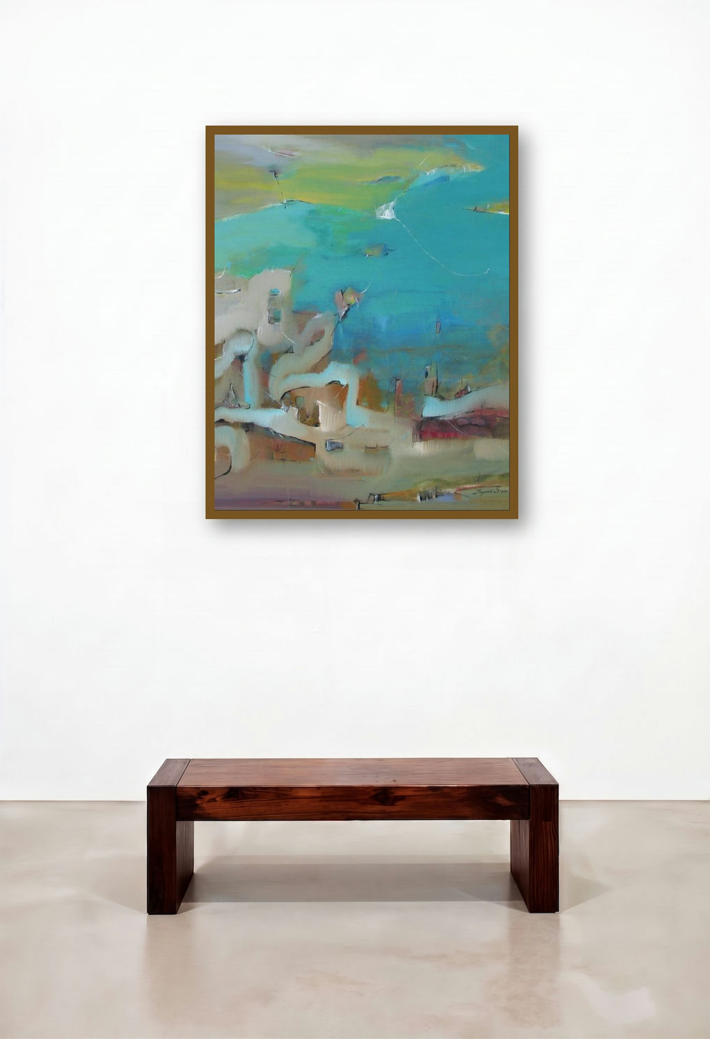 Unfold (Tidal Rhythms) by artist Jayshree Savani displayed in a Urban Loft Study