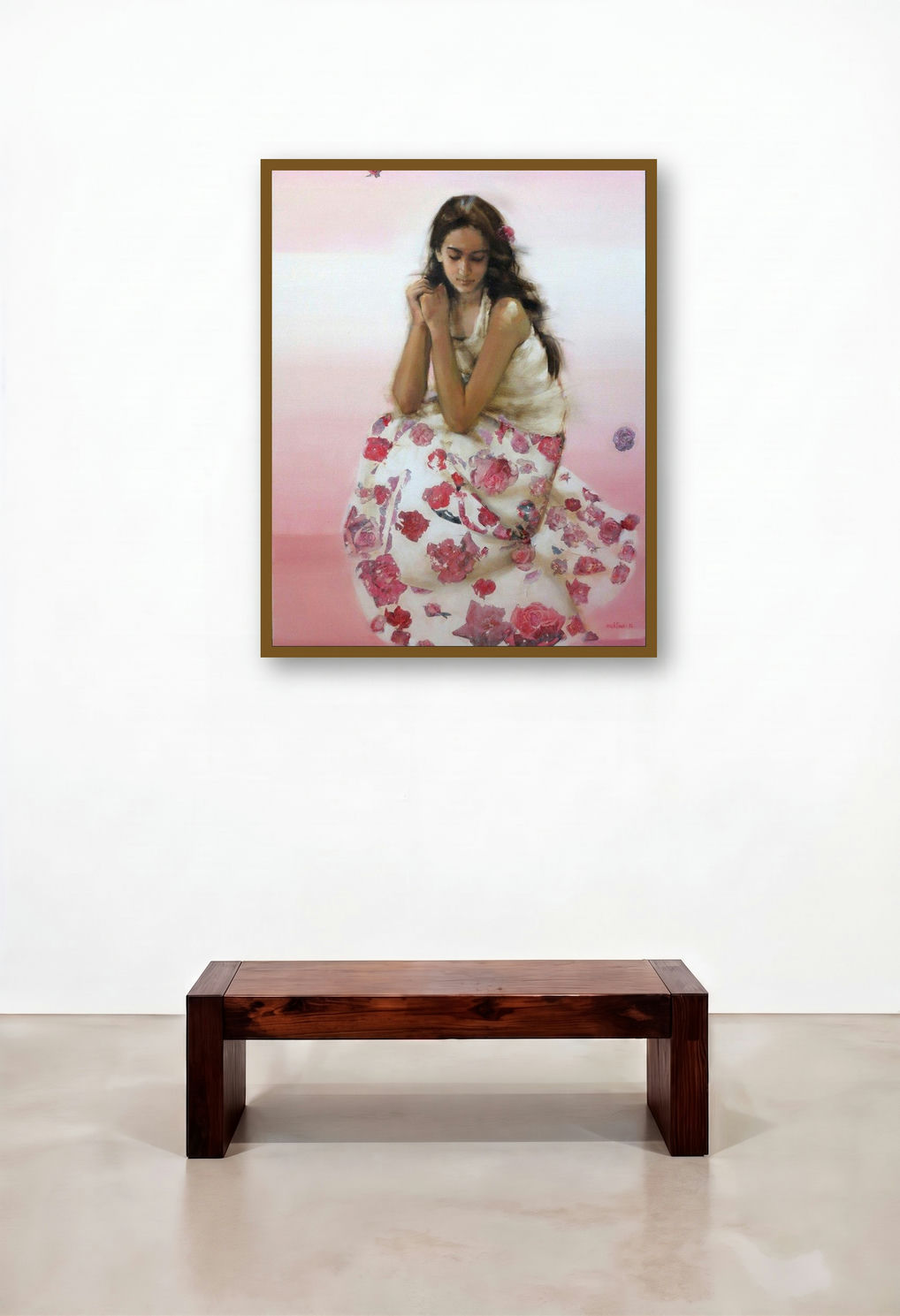 Unique (Serene Floral Arrangement) by artist Mukta Avachat displayed in a Elegant Home Office