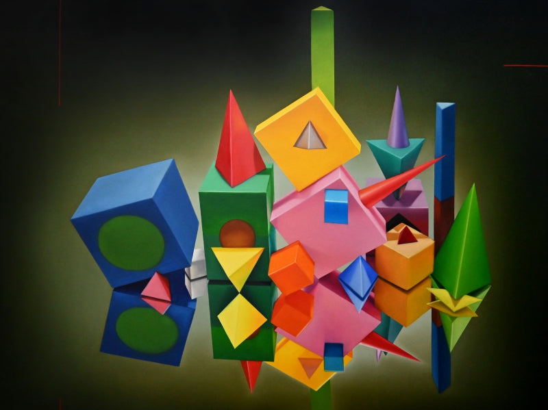 Unity 4' abstract oil painting by artist Abid Shaikh, 36x48 inch, on canvas