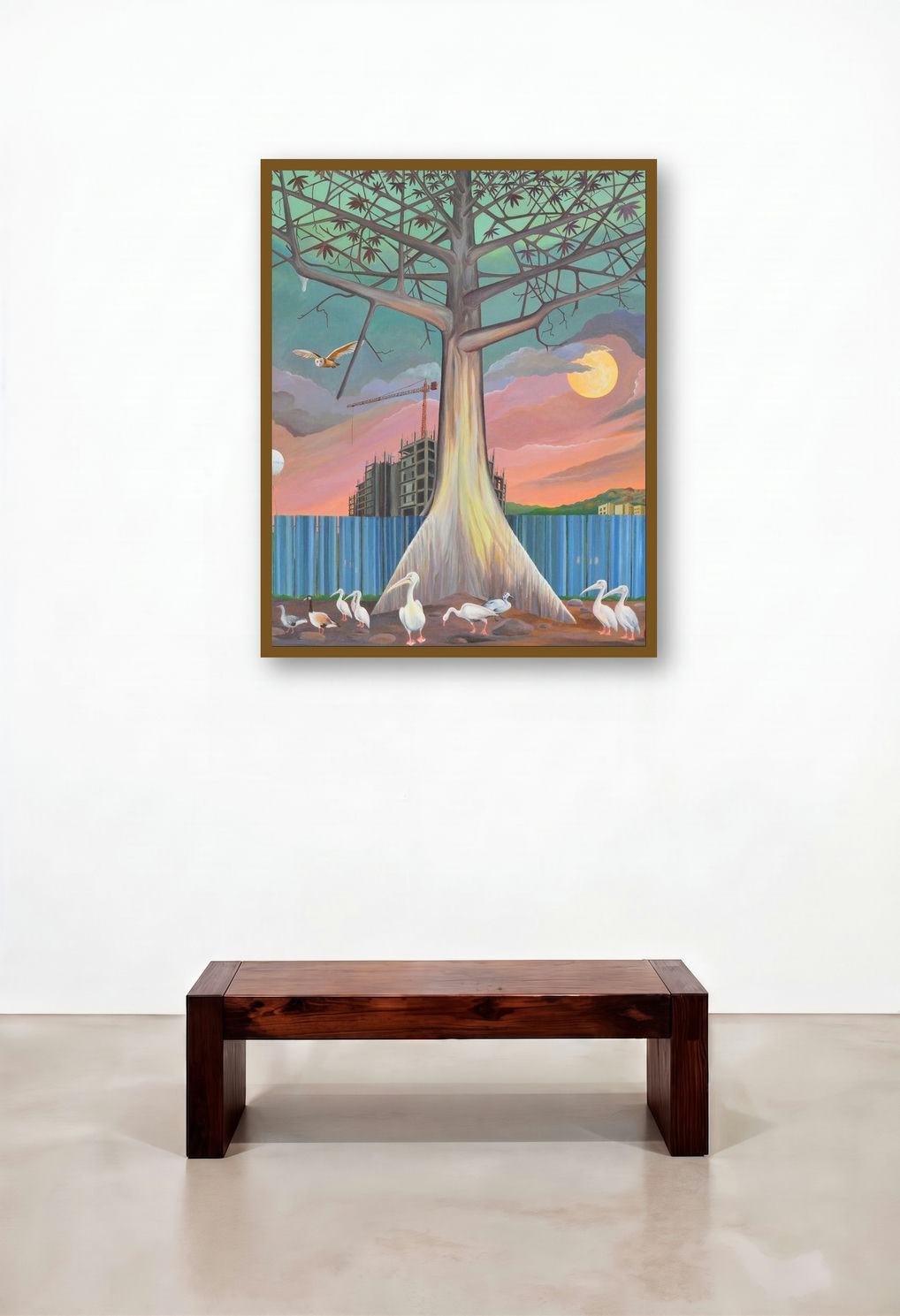 Unknown Dwellers (The Changing Landscape) by artist Goutam Pal displayed in a Contemporary Luxury Home Office