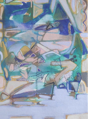 Abstract mixed media painting titled 'Unknown Layers 1', 8x6 inches, by artist Sameer Dixit on Paper