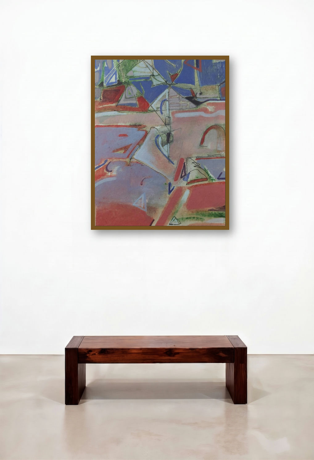 Unknown Layers 3 (The Dance of Shapes) by artist Sameer Dixit displayed in a Scandinavian Living Room