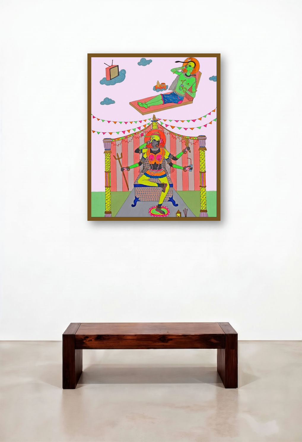 Unlimited Night Calling (Divine Relaxation) by artist Priti Singh displayed in a Classic Lounge