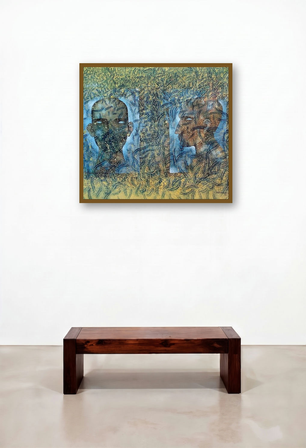 Unremembered Diary Notes (Celestial Dialogue) by artist Ranjith Raghupathy displayed in a Contemporary Luxury Study