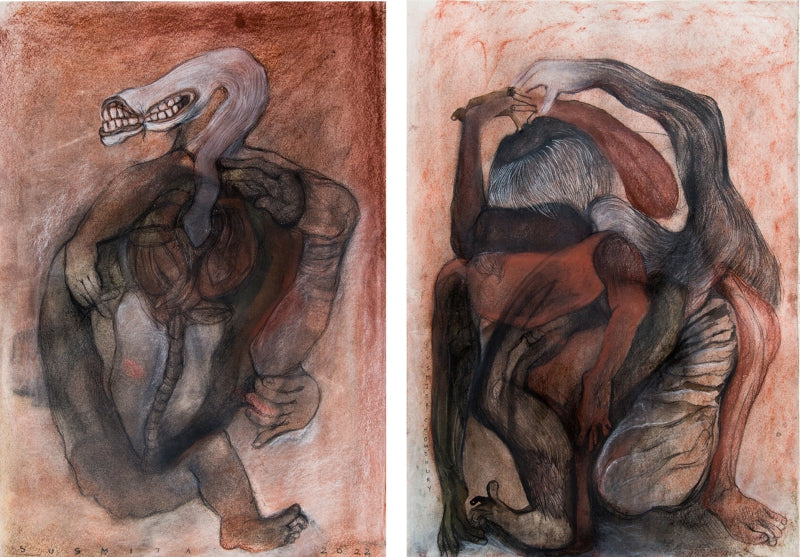 Untititled 2' contemporary mixed-media painting by artist Susmita Chowdhury, 18x24 inch, on paper