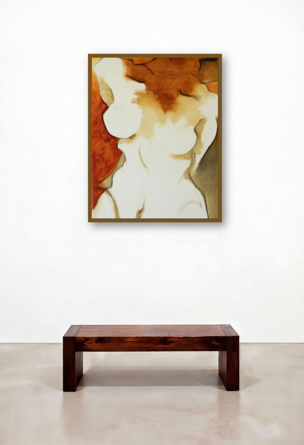 Untitle V (Form in Motion: A Figurative Study) by artist Surendra Jagtap displayed in a Urban Loft Study