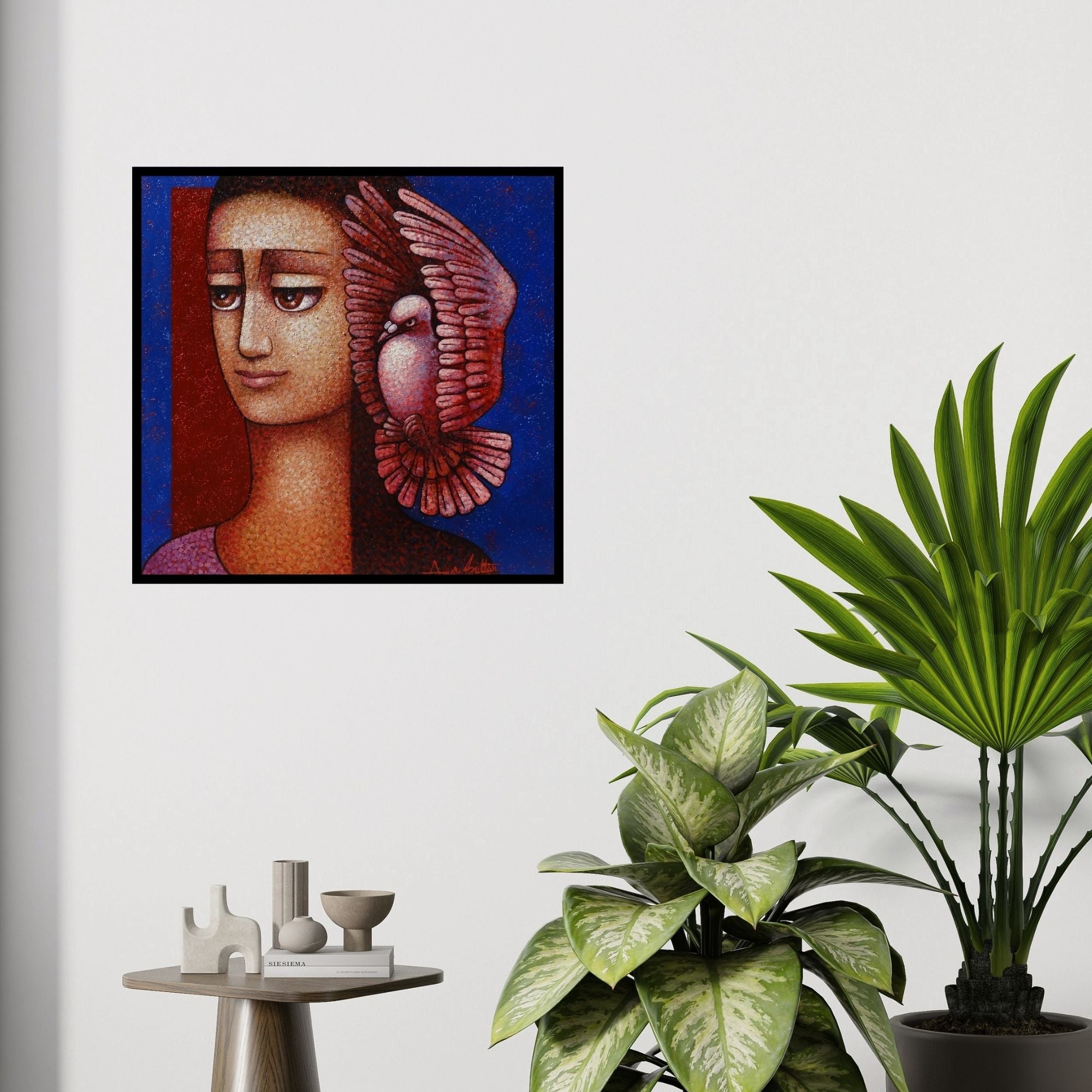 In-situ view of Amar Sultan's 'Untitled 1 (Inner Peace)' painting in a room
