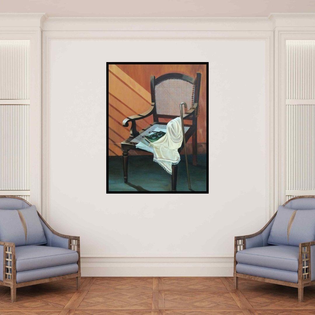 In-situ view of Divya Chinni's 'Untitled 1' painting in a room