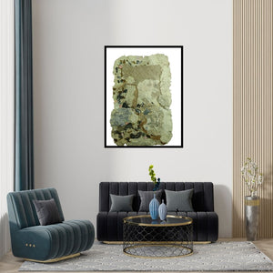 Preview of 'Untitled 1' Painting by Subhadip Bhattacharya shown on a wall in a furnished room.