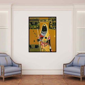 In-situ view of Vaishali Patil's 'Untitled 1 (The Shepherdess)' painting in a room