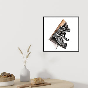 Preview of 'Untitled 1 (Fractured)' Painting by Tabassum Yusuf shown on a wall in a furnished room.