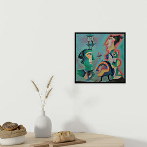 In-situ view of Vandana Rakesh's 'Untitled 1 (A Meeting of Minds)' painting in a room