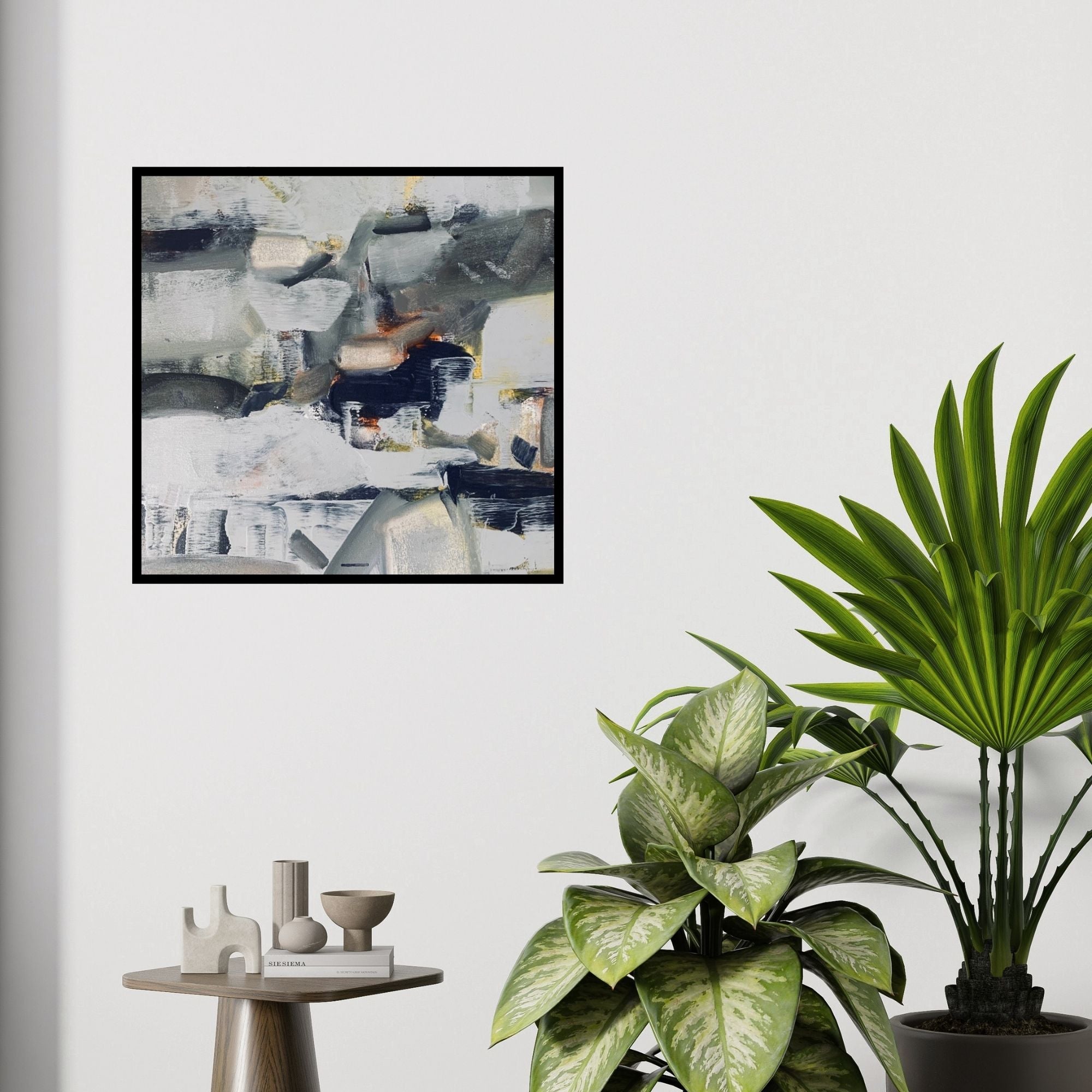 In-situ view of Harshit Bondre's 'Untitled 1 (Frozen Ground)' painting in a room