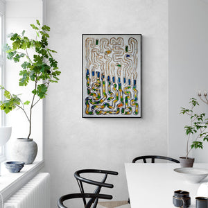 Rajesh Shah's 'Untitled 1 (Flow)' Painting visualized above a sofa in a contemporary room