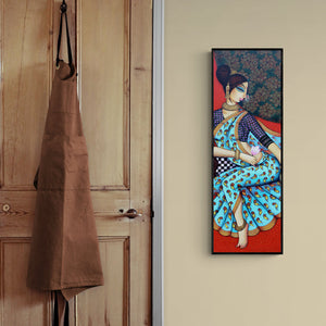 In-situ view of Varsha Kharatamal's 'Untitled 1' painting in a room