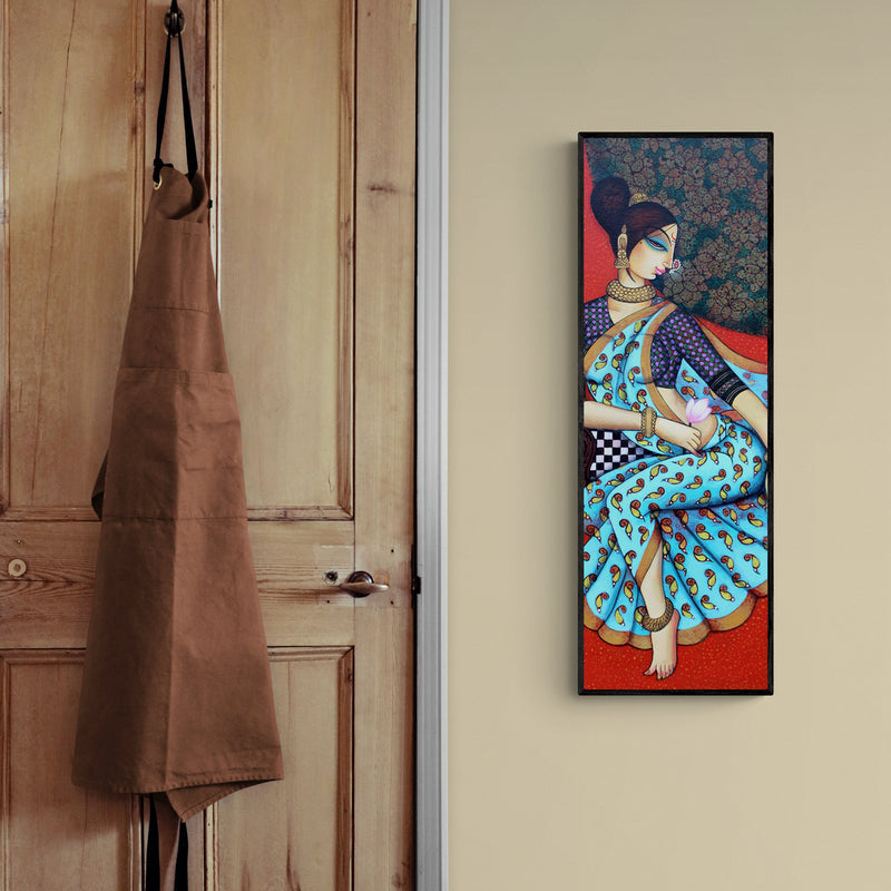 In-situ view of Varsha Kharatamal's 'Untitled 1' painting in a room