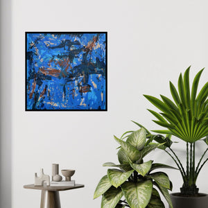 In-situ view of Ajay Choudhary's 'Untitled 1 (Oceanic Dreamscape)' painting in a room