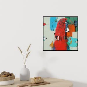 Preview of 'Untitled 1' Painting by Yashwant Pawar shown on a wall in a furnished room.