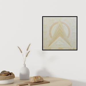 Preview of 'Untitled 1 (Celestial Ascent**)' Painting by Dipa Das shown on a wall in a furnished room.