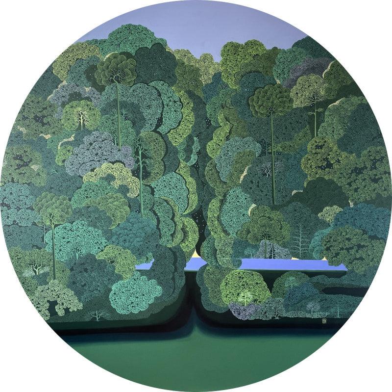 Nature acrylic painting titled 'Untitled 1', 60x60 inches, by artist Shaji Appukuttan on Canvas