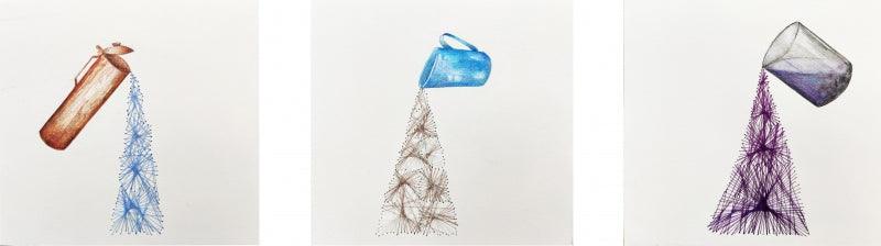 contemporary mixed media painting titled 'Untitled 1', 7x21 inches, by artist Dishakha Yadav on Paper