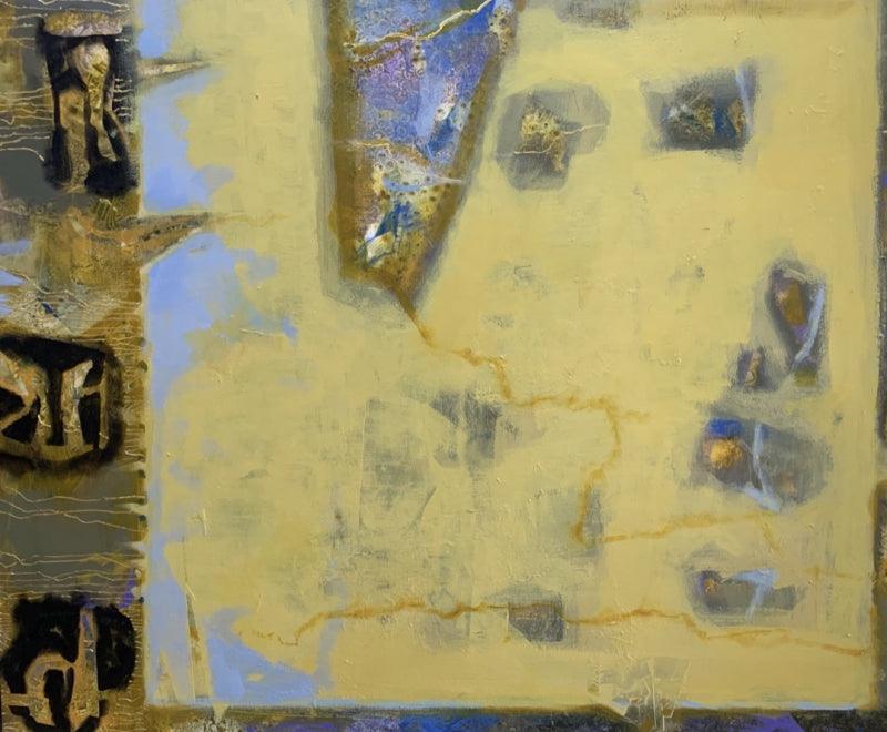 Abstract oil painting titled 'Untitled 1', 30x36 inches, by artist Shadab Kazi on Linen