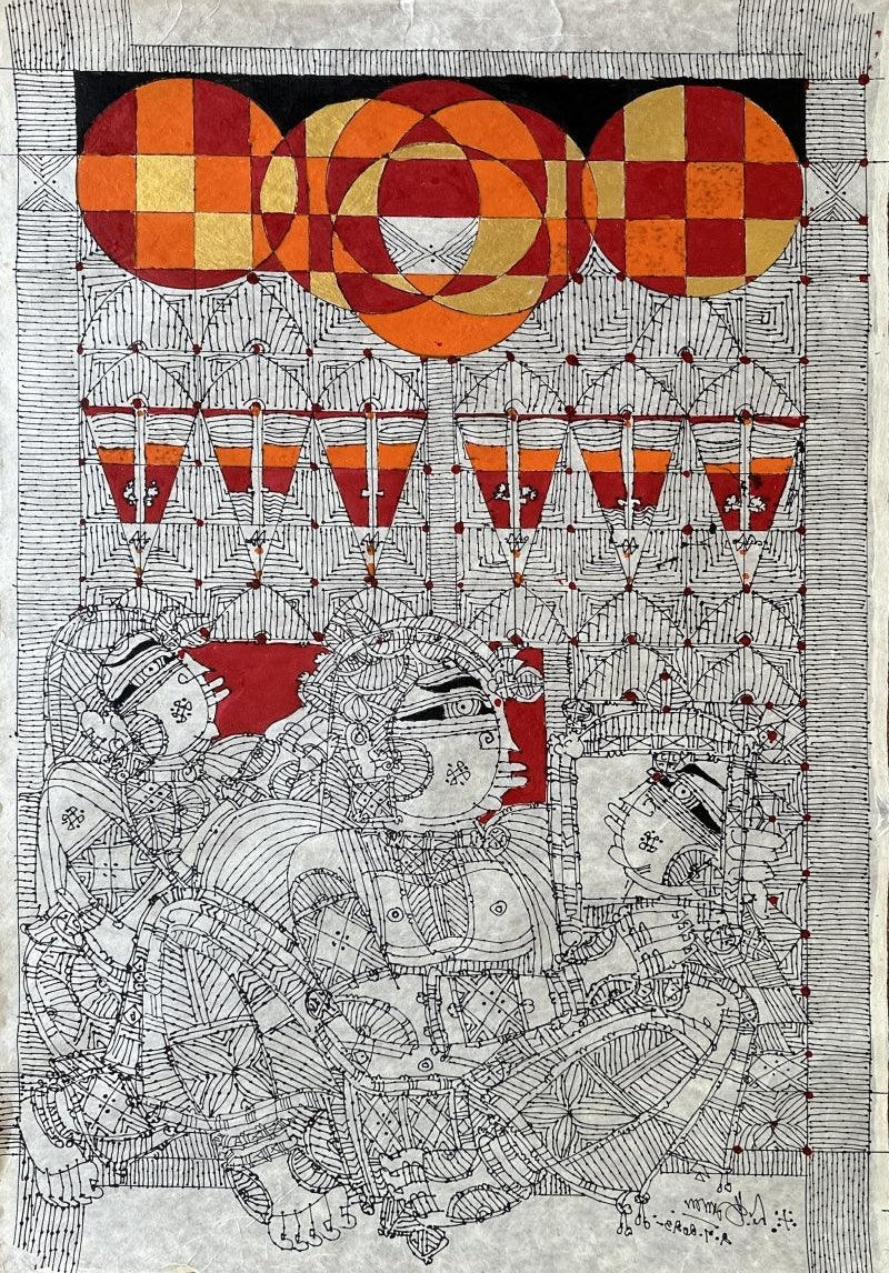 'Untitled 1 (Mystical Narrative)' Painting by artist G Raman