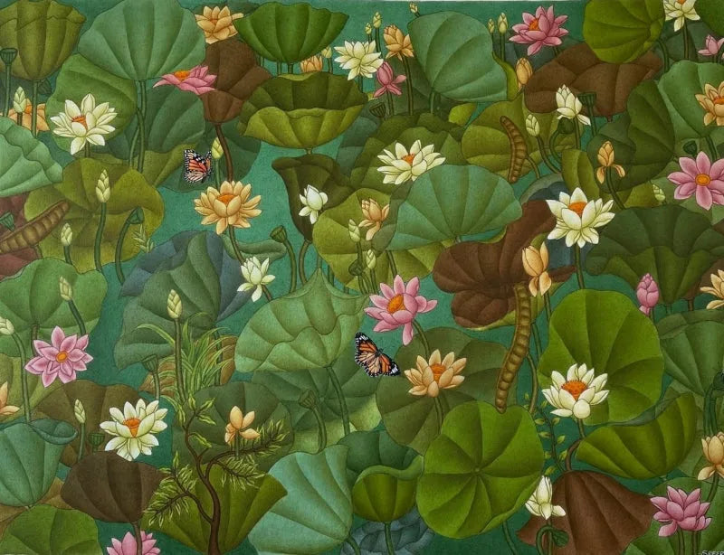 Nature acrylic painting titled 'Untitled 1', 36x48 inch, by artist Sreeraj on Canvas