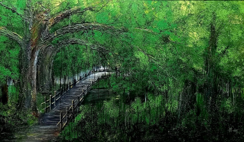 Nature acrylic painting titled 'Untitled 1', 30x50 inch, by artist Malay Das on Canvas