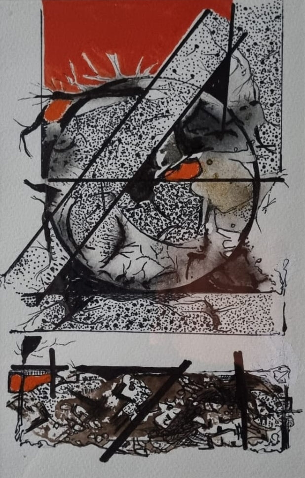 Untitled 1' contemporary acrylic-ink painting by artist Tabassum Yusuf, 14x11 inch, on paper