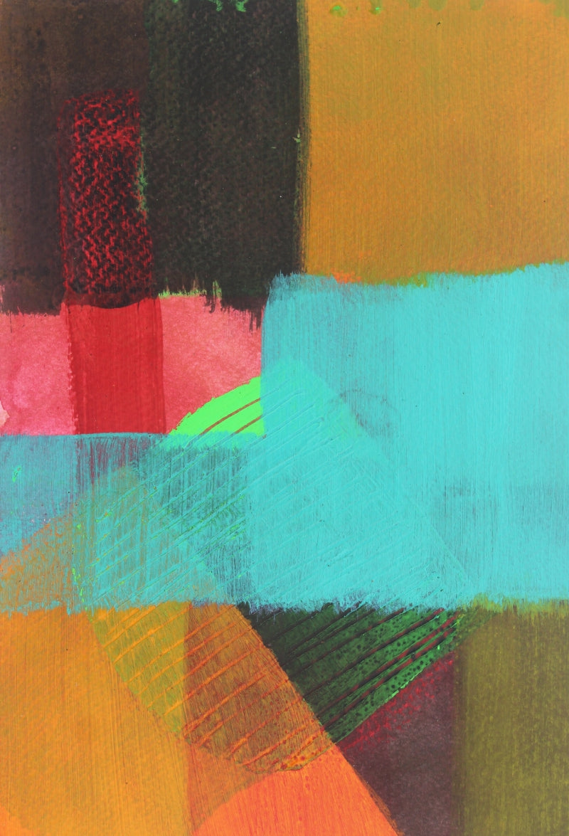 Untitled 1' abstract acrylic painting by artist Muni Sharma, 11x8 inch, on paper