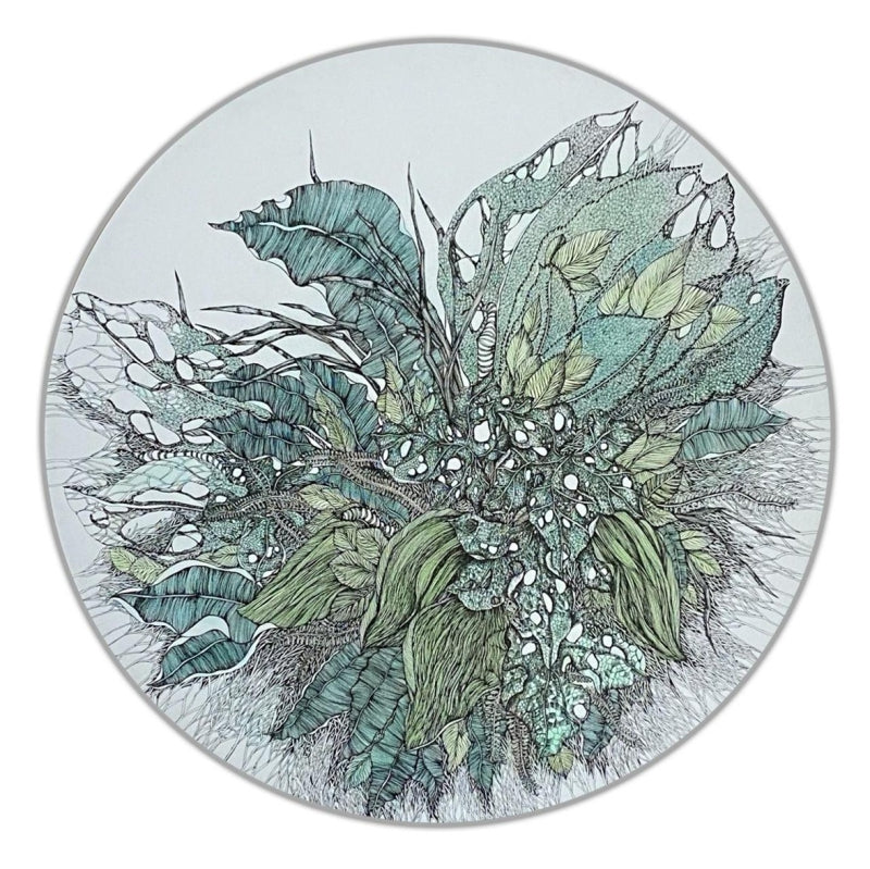 'Untitled 1' nature acrylic painting by artist Ritu Kamath, 36x36 inch, on canvas