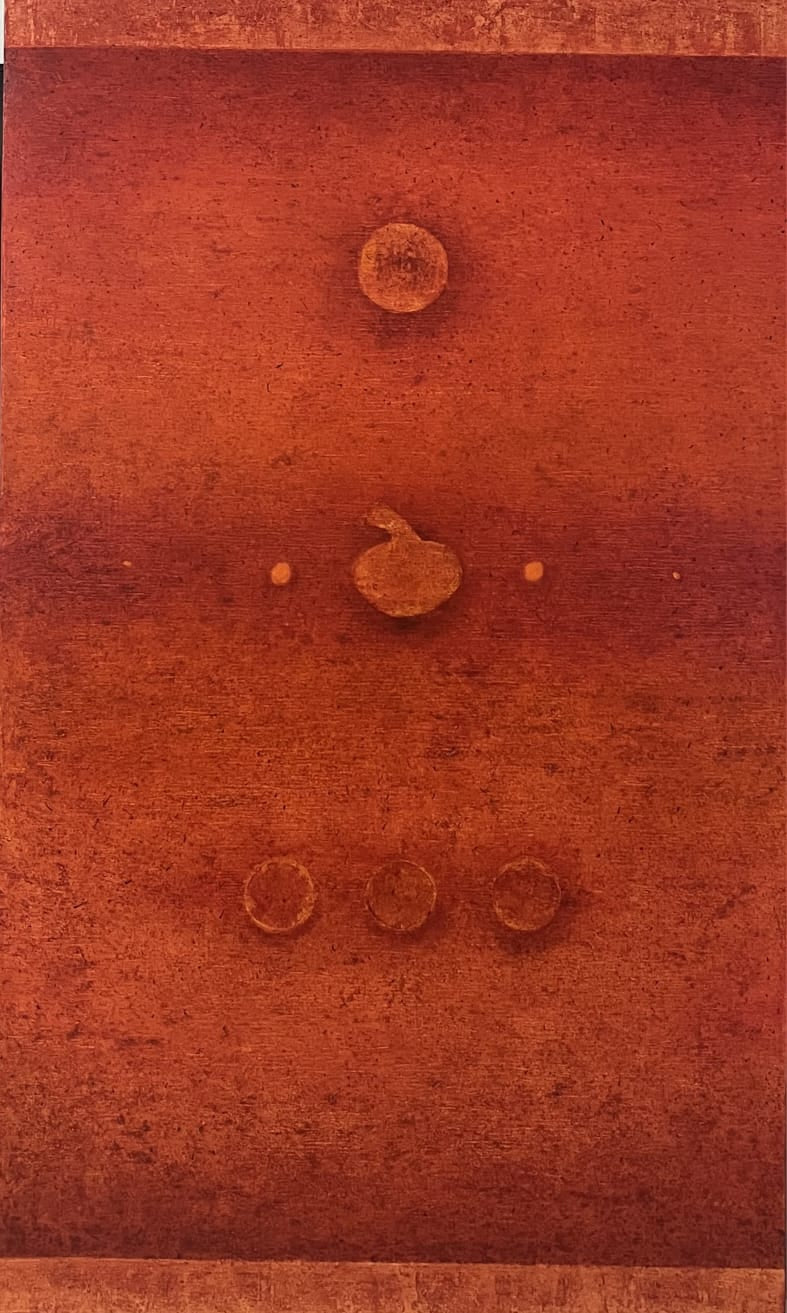 'Untitled 1' abstract oil painting by artist Ramesh Thorat, 60x36 inch, on canvas