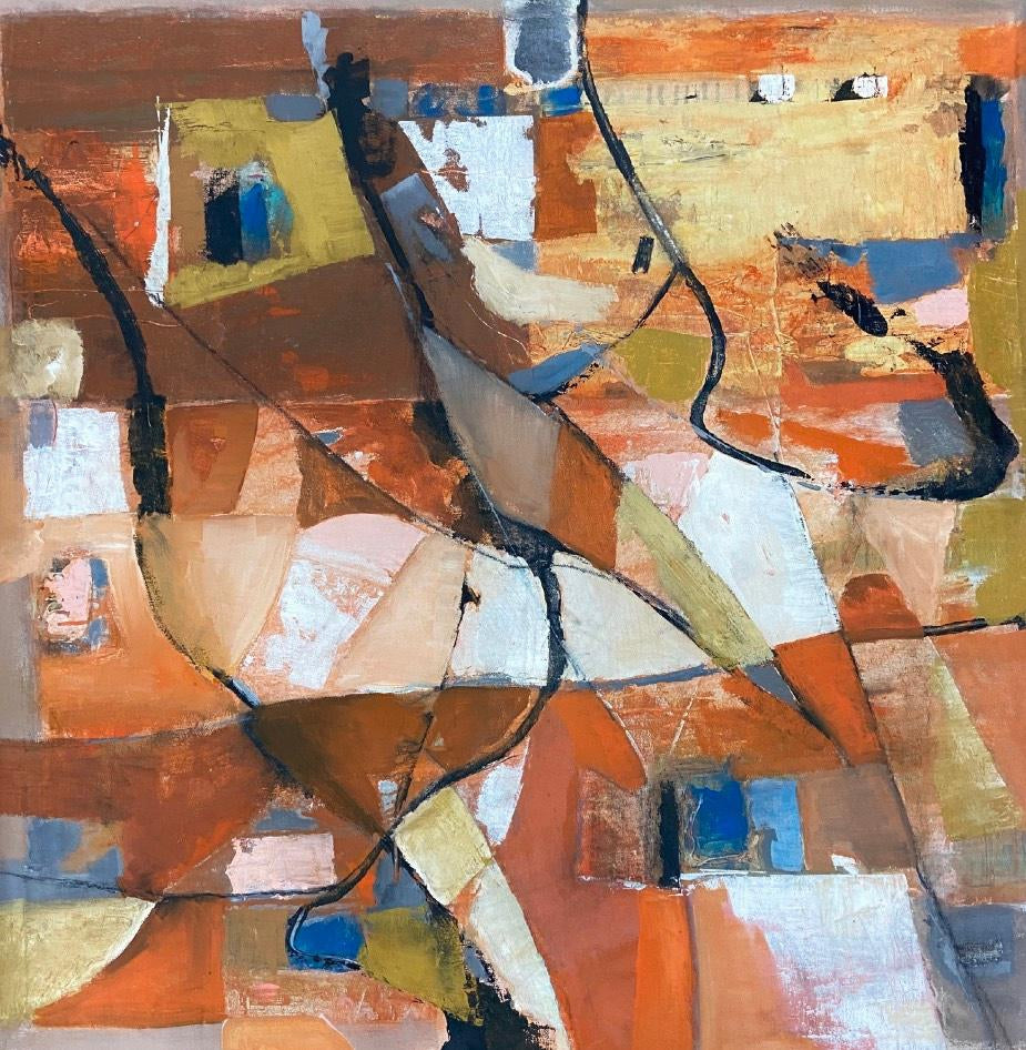 'Untitled 1' abstract acrylic painting by artist Sharad Tarde, 36x36 inch, on canvas