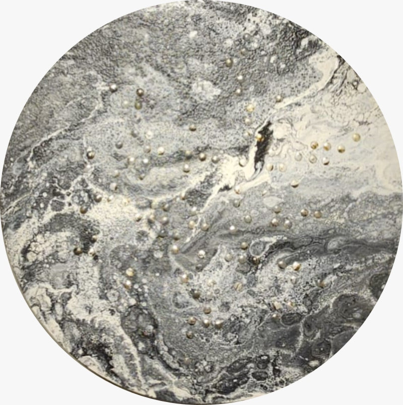 'Untitled 1' contemporary mixed-media painting by artist Kislay Vora, 24x24 inch, on canvas