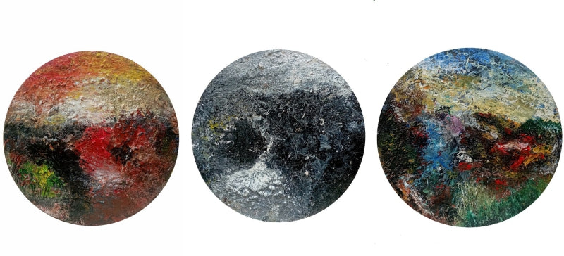 'Untitled 1' abstract acrylic painting by artist Ganesh Singh, 12x12 inch, on canvas