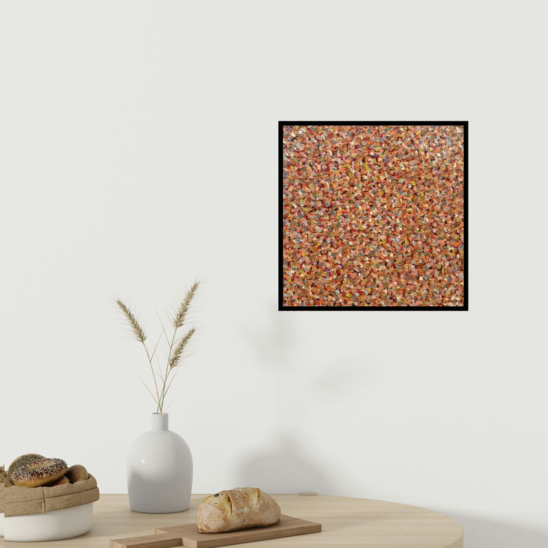 In-situ view of Vinit Kumar's 'Untitled 1 (Autumnal Mosaic)' painting in a room